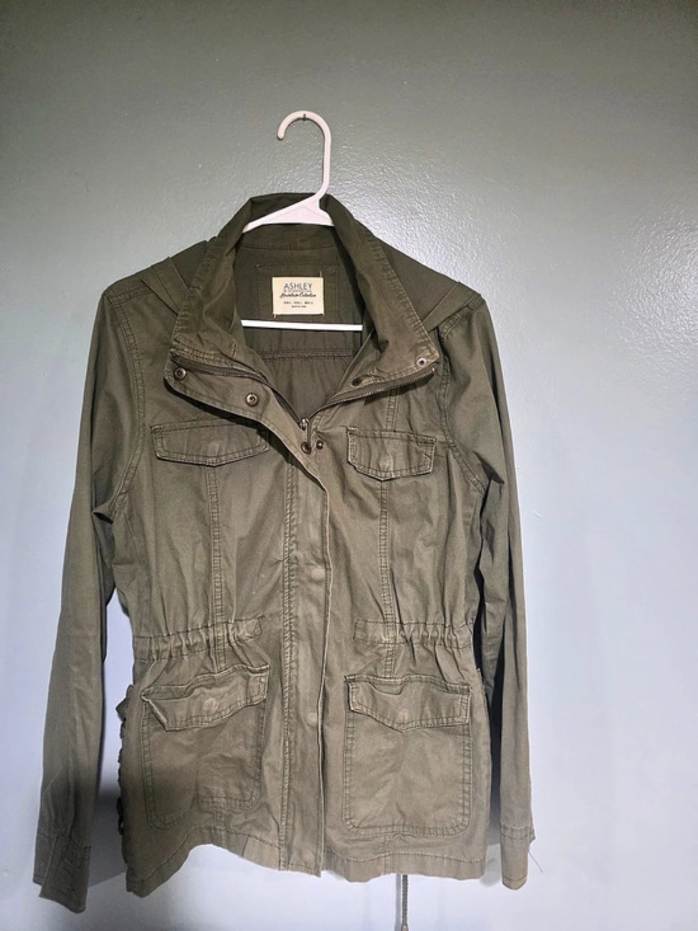 Ashley by 26 International Journeys Collection Utility Jacket in Green Size